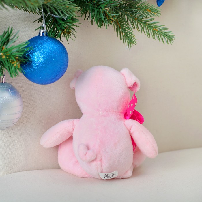 Мягкая игрушка "Свинка бант в горошек" 14 см