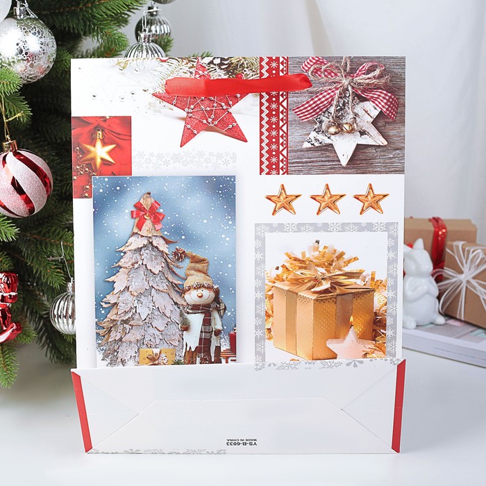 Пакет подарочный "С Новым Годом", люкс, 30 х 12 х 43 см