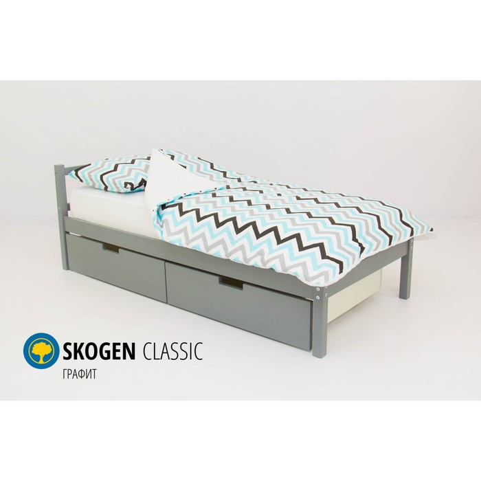 Детская кровать Бельмарко Skogen classic, без ящика, графит