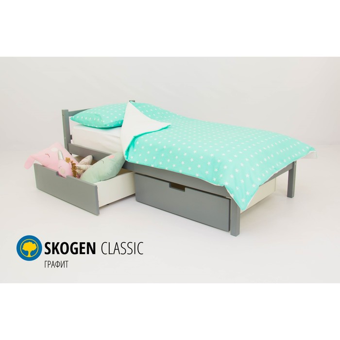 Детская кровать Бельмарко Skogen classic, без ящика, графит