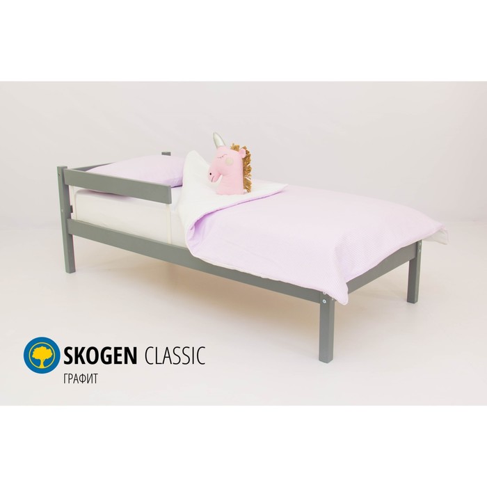Детская кровать Бельмарко Skogen classic, без ящика, графит
