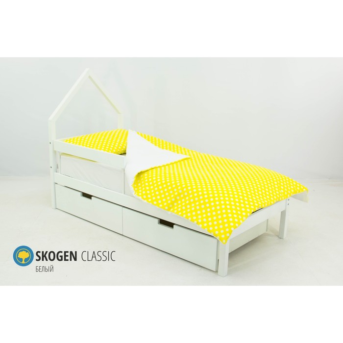 Детская кровать-домик мини Бельмарко Skogen, без ящика, белая