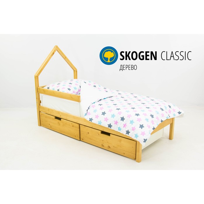 Детская кровать-домик мини Бельмарко Skogen, без ящика, дерево