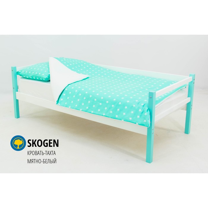 Детская кровать-тахта Skogen, без ящика, мятно-белая