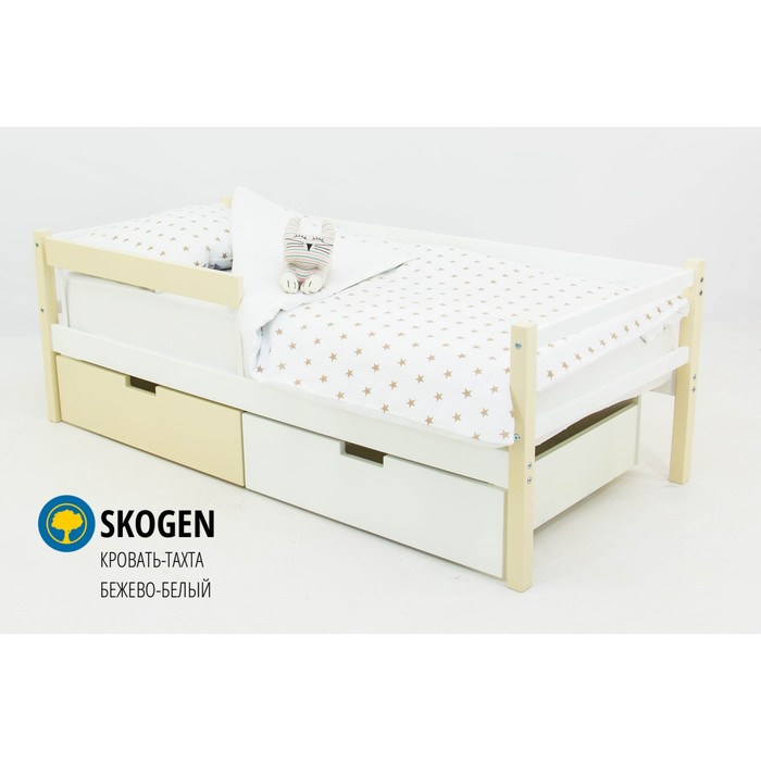 Детская кровать-тахта Skogen, без ящика, бежево-белая