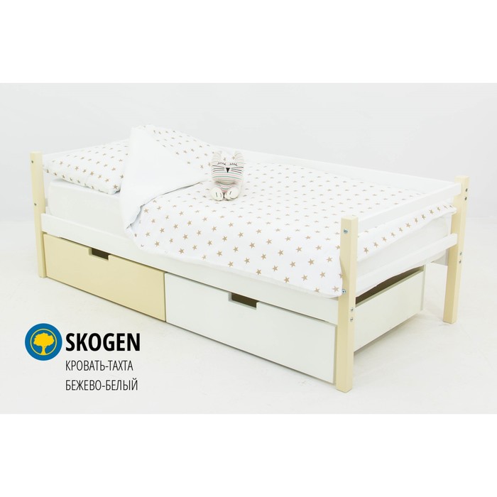 Детская кровать-тахта Skogen, без ящика, бежево-белая