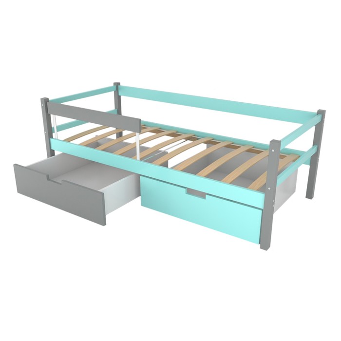 Детская кровать-тахта Skogen, без ящика, графит/мятная