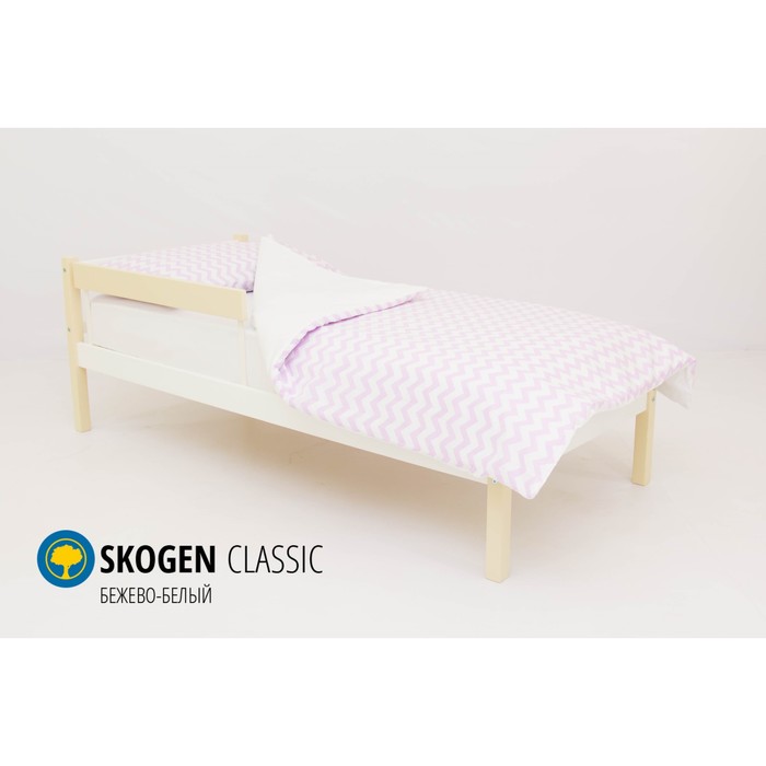 Детская кровать Бельмарко Skogen classic, без ящика, бежево-белая