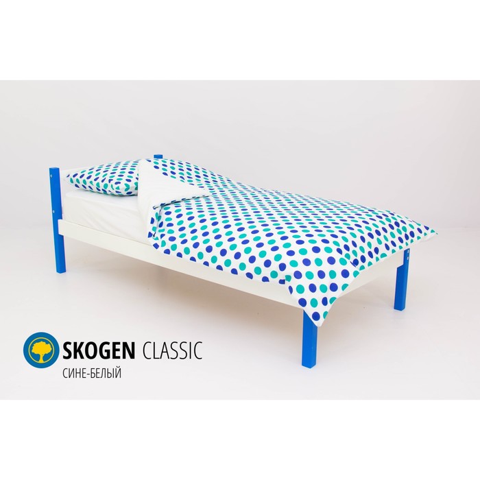 Детская кровать Бельмарко Skogen classic, без ящика, сине-белая