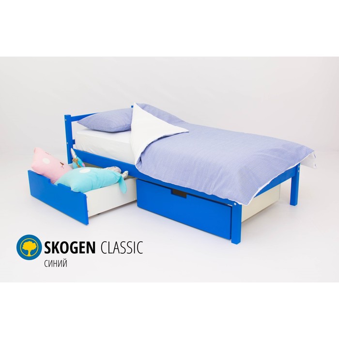 Детская кровать Бельмарко Skogen classic, без ящика, синяя