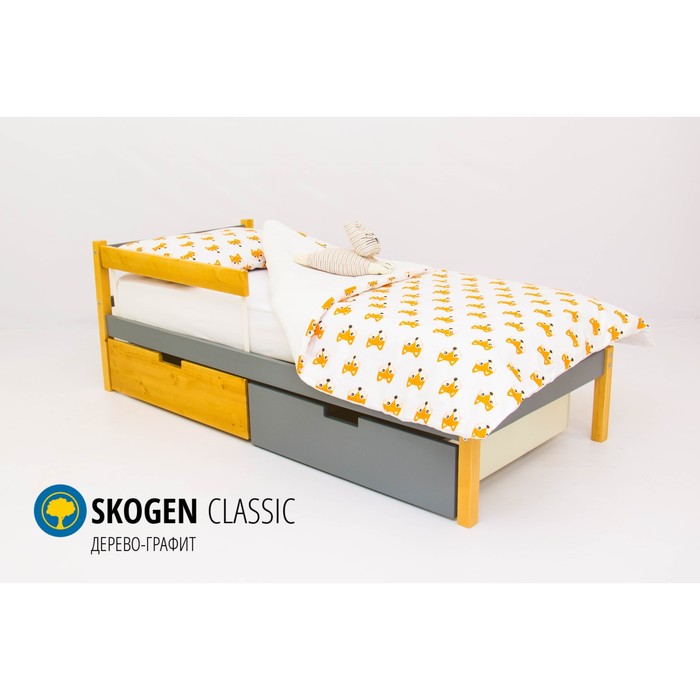 Детская кровать Бельмарко Skogen classic, без ящика, дерево/графит