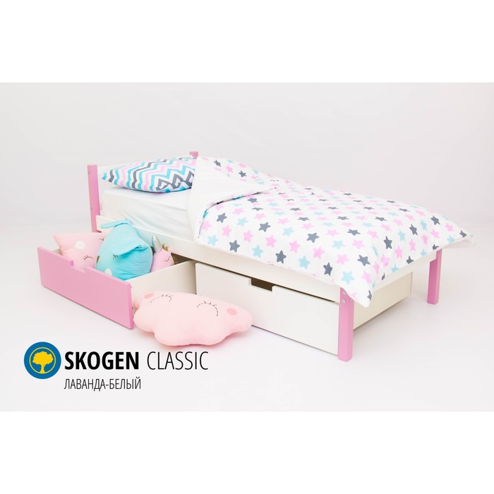 Детская кровать Бельмарко Skogen classic, без ящика, лаванда/белая