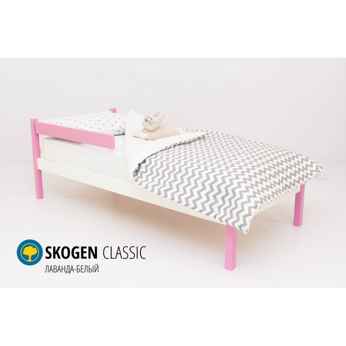 Детская кровать Бельмарко Skogen classic, без ящика, лаванда/белая