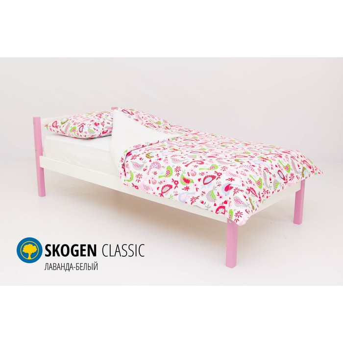 Детская кровать Бельмарко Skogen classic, без ящика, лаванда/белая