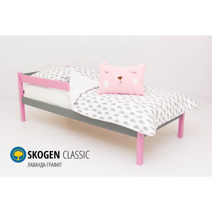 Детская кровать Бельмарко Skogen classic, без ящика, лаванда/графит