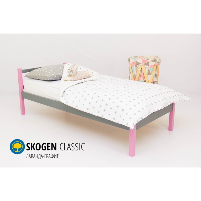 Детская кровать Бельмарко Skogen classic, без ящика, лаванда/графит