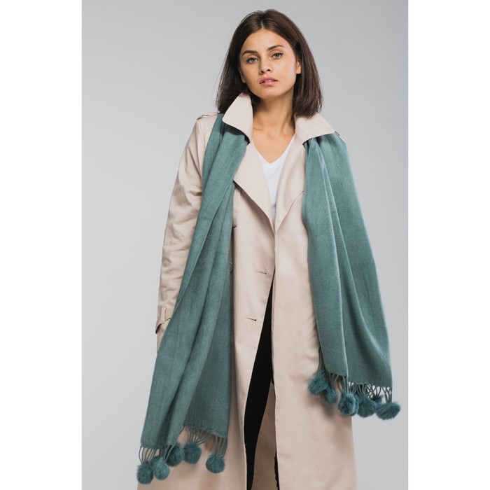 Палантин женский MINAKU "Флоренция", размер 55*200 см, цвет изумрудный