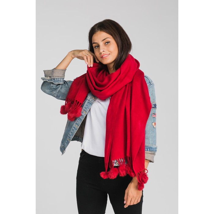 Палантин женский MINAKU "Флоренция", размер 55*200 см, цвет вишня