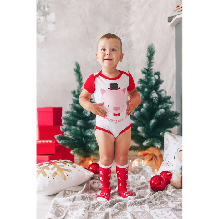 Боди детское для мальчика "Символ года", рост 62-68 см, 3-6 мес (22 р-р), 100% хл, интерлок 358008