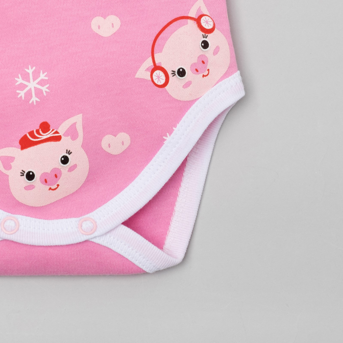 Комплект боди детское-2 шт "Тепло зимой ", рост 74-80 см, 9-12 мес (26 р-р), 100% хл,