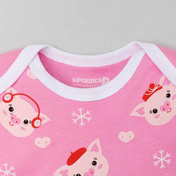 Комплект боди детское-2 шт "Тепло зимой ", рост 74-80 см, 9-12 мес (26 р-р), 100% хл,