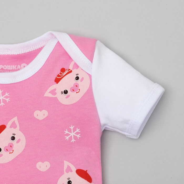 Комплект боди детское-2 шт "Тепло зимой ", рост 74-80 см, 9-12 мес (26 р-р), 100% хл,