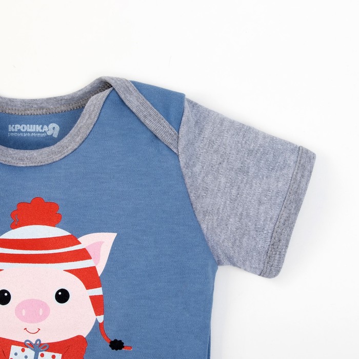 Комплект боди детское-2шт "Тебе подарочек", рост 68-74 см, 6-9 мес (24 р-р), 100% хл.