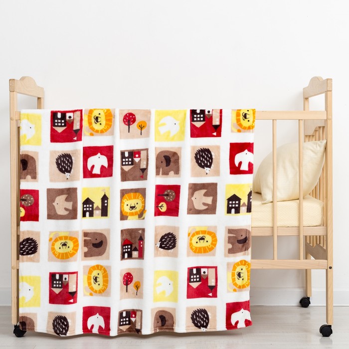 Плед велсофт 100х140 см, рис 026-pd, 280 гр/м полиэстер