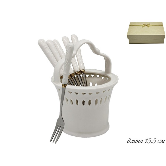 Набор из 6 десертных вилок на подставке, в подарочной упаковке