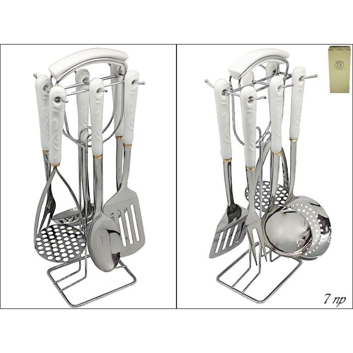 Кухонный набор из 6 предметов на подставке, в подарочной упаковке