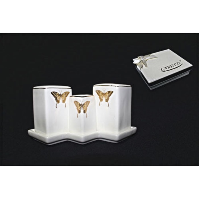Набор солонок на подставке "ЗОЛОТАЯ БАБОЧКА", в подарочной упаковке