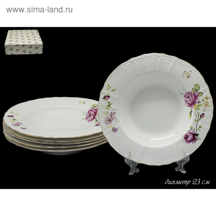 Набор глубоких тарелок Lenardi Maria Rose, d=23см, 6 шт набор maria rose 6 тарелок
