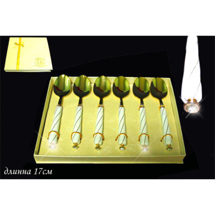 Набор из 6 чайных ложек KRISTAL DE LUX, в подарочной упаковке