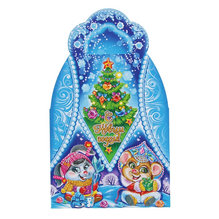 Подарочная коробка "Искорка", сборная, синий, 17,5 х 7 х 10,5 см