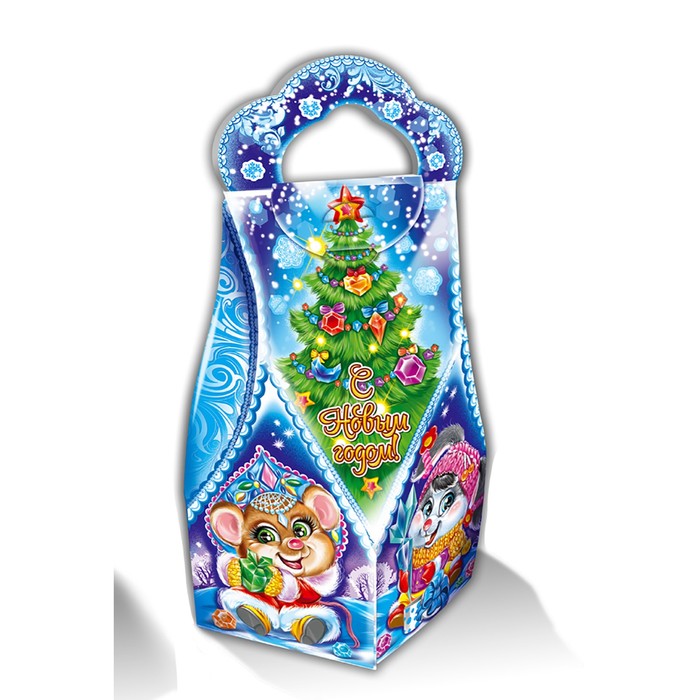 Подарочная коробка "Искорка", сборная, синий, 17,5 х 7 х 10,5 см