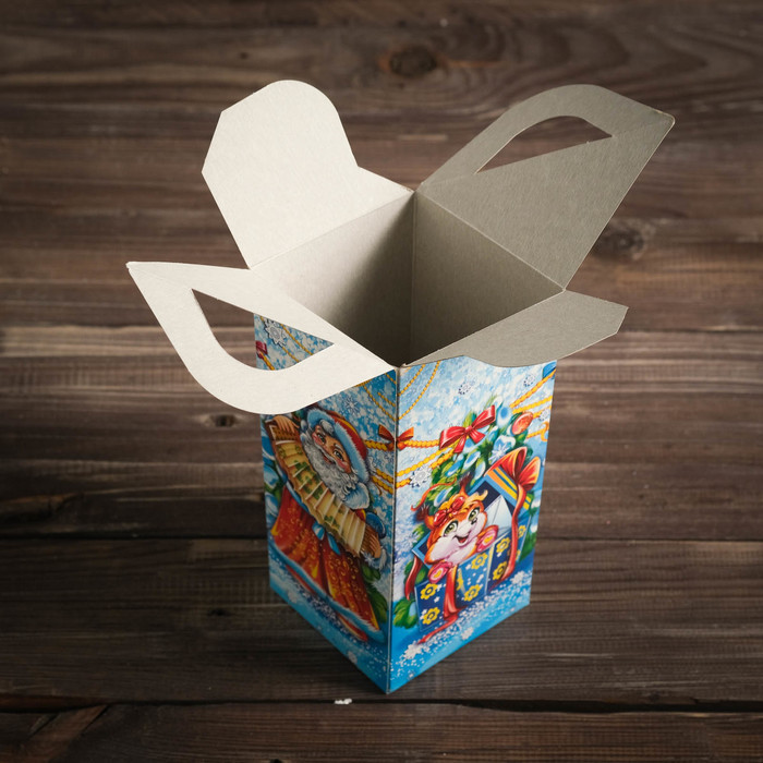 Подарочная коробка "Веселье", сборная, 8 х 8 х 20 см