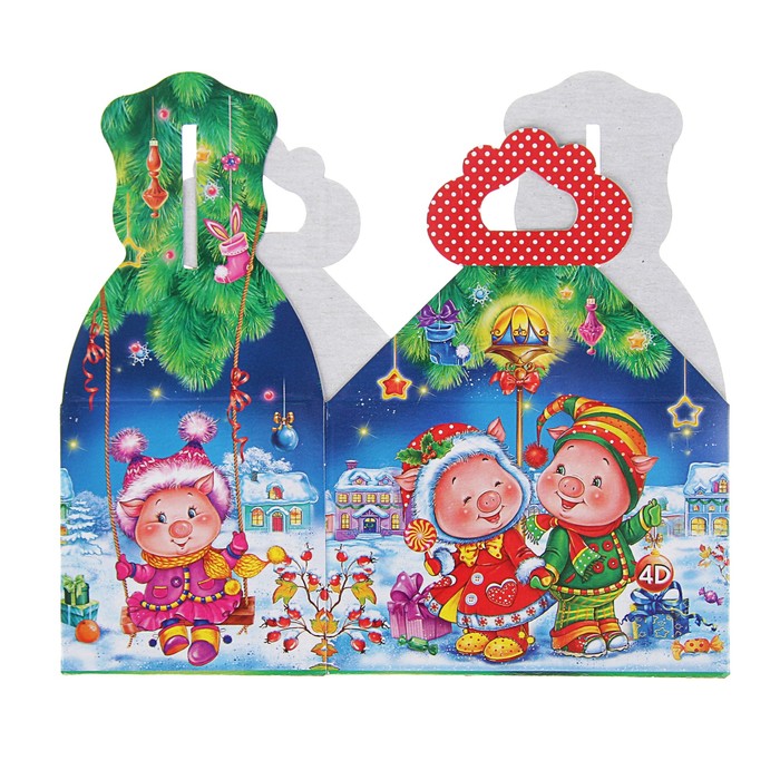 Подарочная коробка "Качели", сборная, 9 х 6 х 9 см