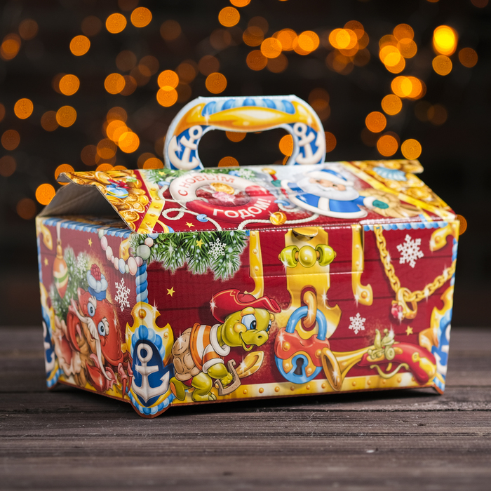 Подарочная коробка "Пиратская", сундучок, сборная, 25 х 15 х 15 см