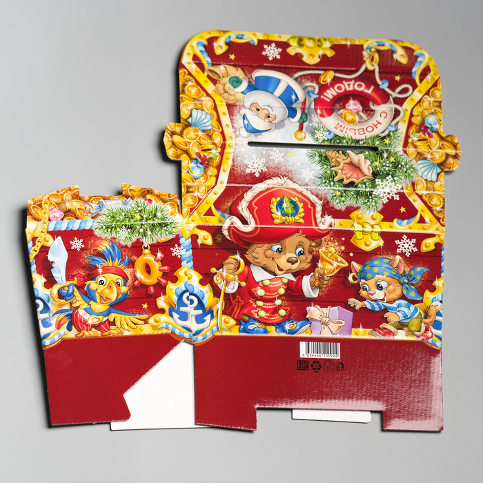 Подарочная коробка "Пиратская", сундучок, сборная, 25 х 15 х 15 см