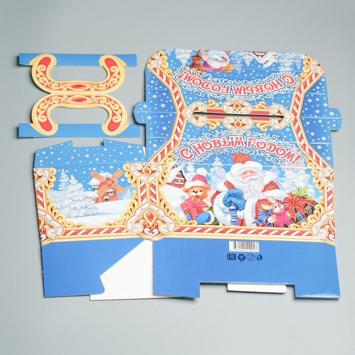 Подарочная коробка "Новогодняя", сундучок, сборная, 25 х 15 х 15 см