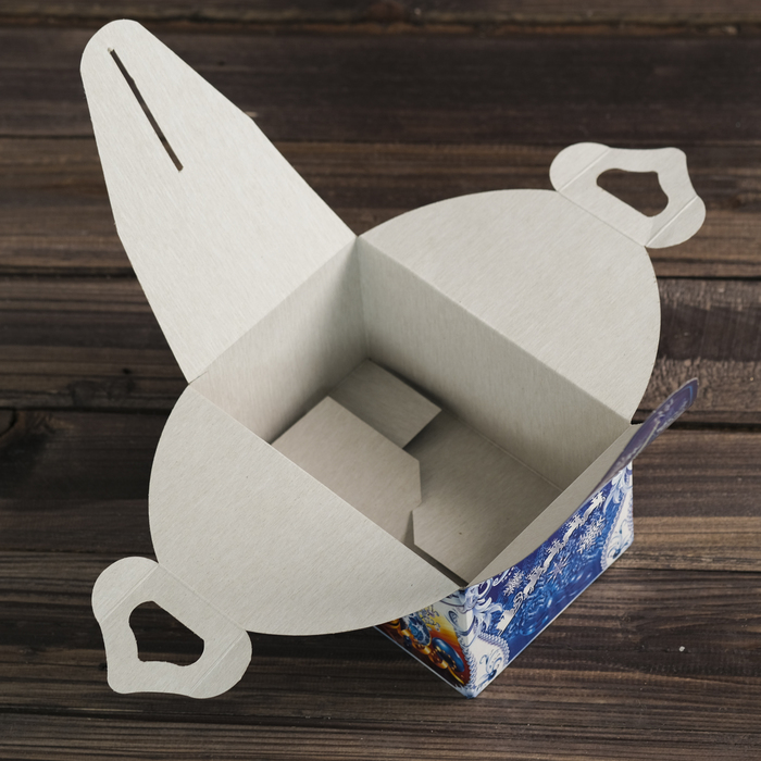 Подарочная коробка "Синий". сундучок. сборная, 18,5 х 16,5 х 12,5 см