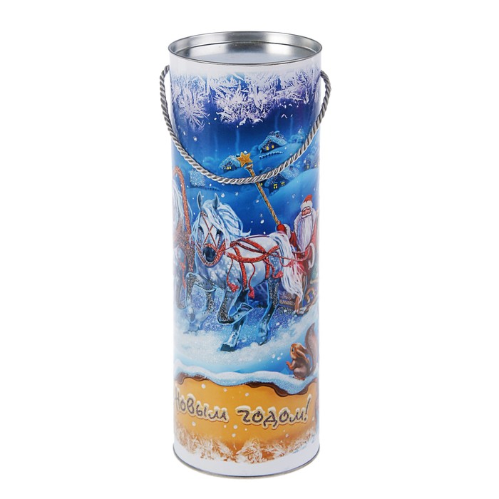 Подарочная коробка-тубус "Тройка", 12 х 34,5 см