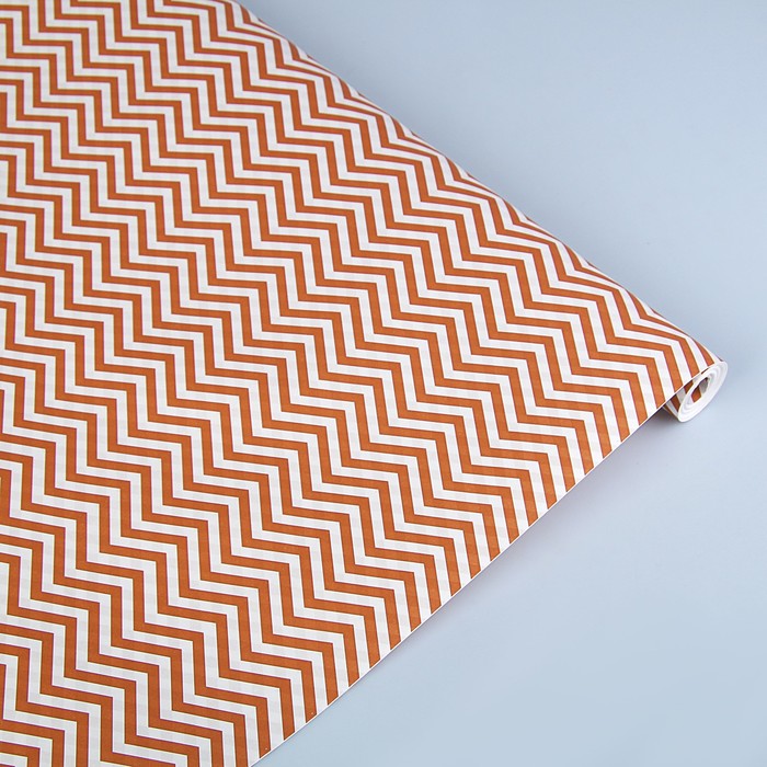 Бумага упаковочная крафт "ЗигЗаг коричневый", 0,5 х 10 м, 70 гр