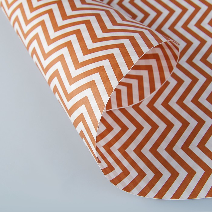 Бумага упаковочная крафт "ЗигЗаг коричневый", 0,5 х 10 м, 70 гр