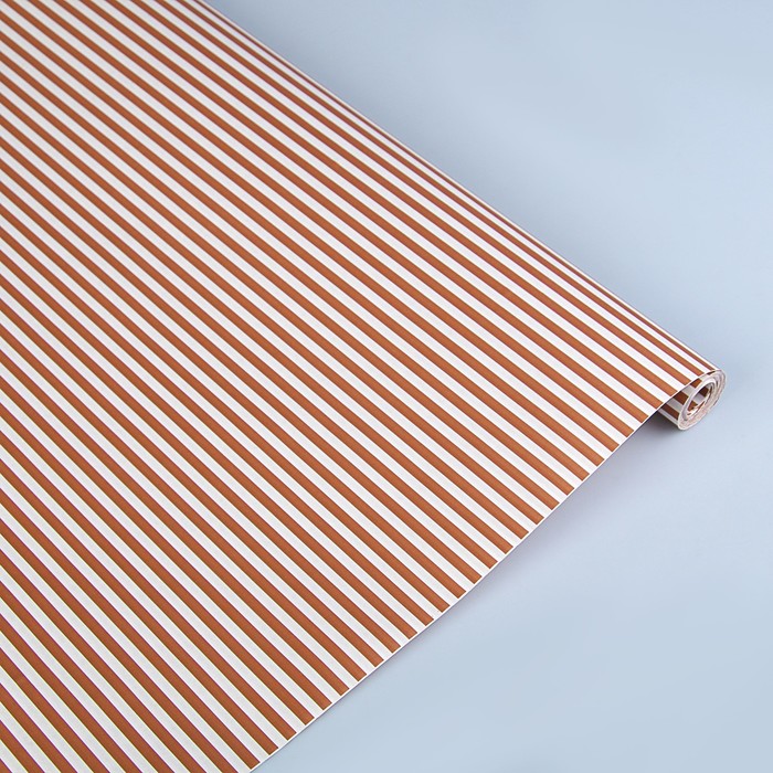 Бумага упаковочная крафт "Полоски коричневые" 0,5 х 10 м, 70 гр