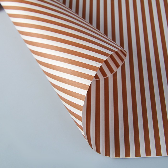 Бумага упаковочная крафт "Полоски коричневые" 0,5 х 10 м, 70 гр