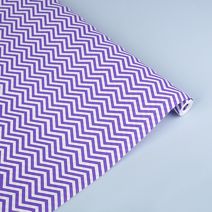 Бумага упаковочная крафт "ЗигЗаг фиолетовый", 0,5 х 10 м, 70 гр