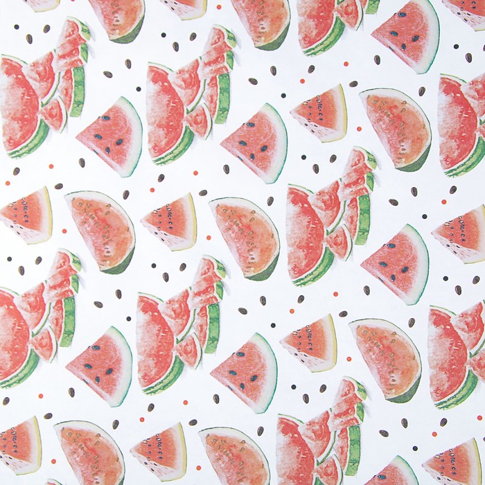 Бумага упаковочная крафт "Арбузы" 0,5 х 10 м, 70 гр