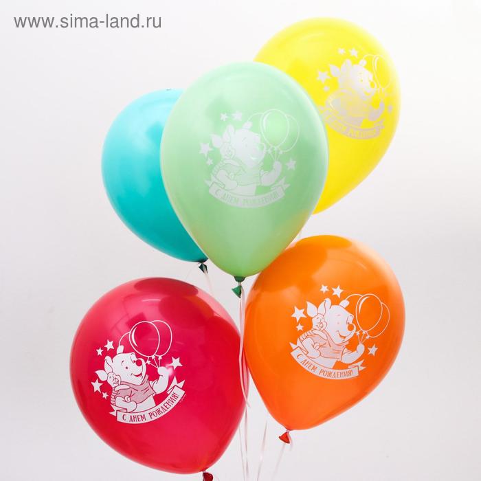 

Воздушные шары «С Днём Рождения», Медвежонок Винни, 5 шт., 12"