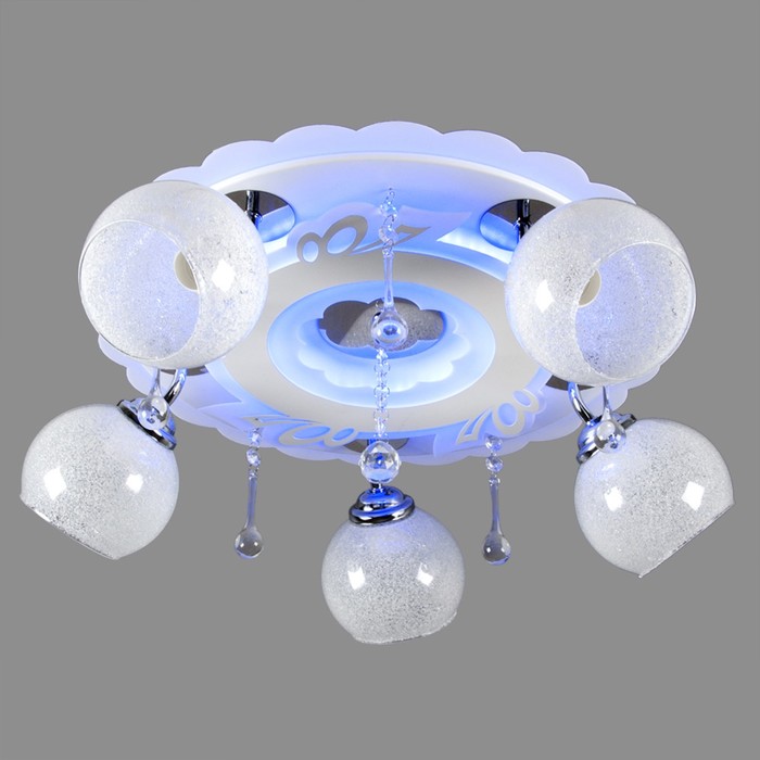 Люстра с ПДУ "Космос" 5x40Вт E27 белый 60х60х20см.